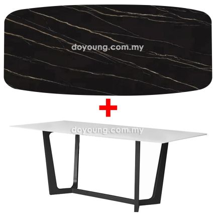 NILSINA II (160x90cm Sintered Stone, Black) Dining Table