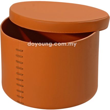 NOLAN II (Ø32H23cm Faux Leather) Storage Box with Lid
