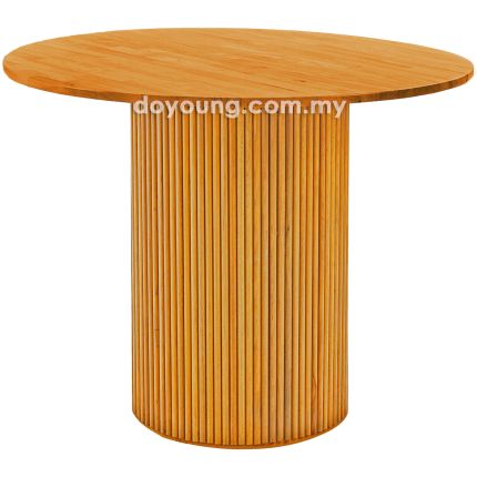 INDIRA+ (Ø90cm Rubberwood - Golden Brown) Discussion/ Dining Table (CUSTOM)