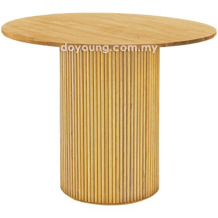 INDIRA+ (Ø90cm Rubberwood - Yellow Oak) Discussion/ Dining Table (CUSTOM)