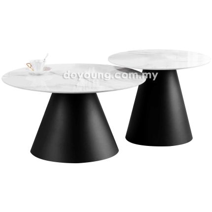 OLUCE II (Ø80,60cm Set-of-2 Ceramic) Coffee Tables (EXPIRING)