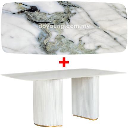 HASKA IV (180x100cm Lasered Natural Stone - Light Yellow) Dining Table