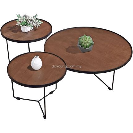 OVID (Ø90,50,50cm Set-of-3) Coffee Table Set*