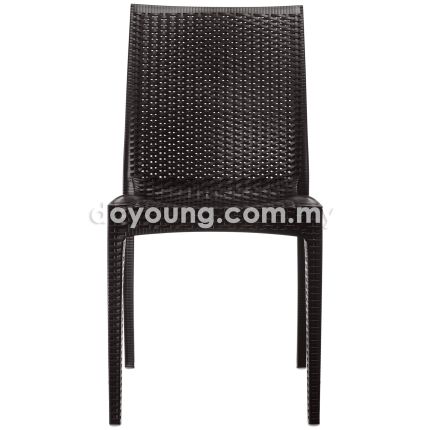 HEATHER (PE Rattan - Dark Brown) Stackable Side Chair