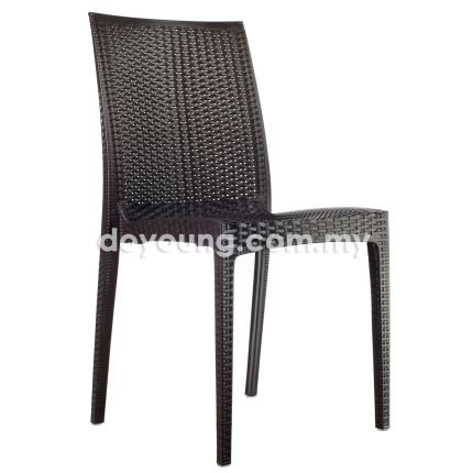 HEATHER (PE Rattan - Black) Stackable Side Chair