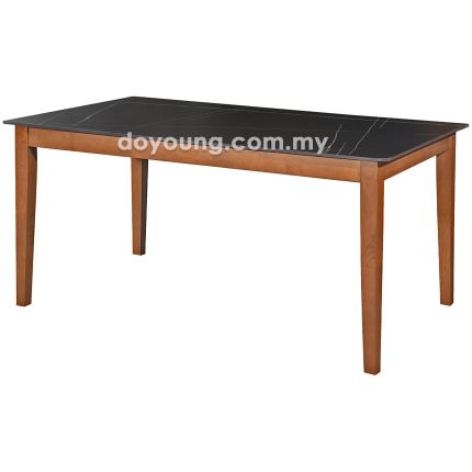 PACO Stone III (150x90cm - Walnut, Black) Dining Table