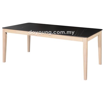 PACO Stone III (180x90cm - Whitewash, Black) Dining Table