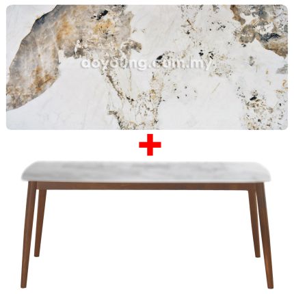 MELINA Stone+ (180x90cm Walnut, PANDORA) Dining Table