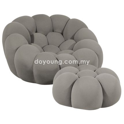 PAVILA II (115H66cm Grey) Easy Chair with Pouf