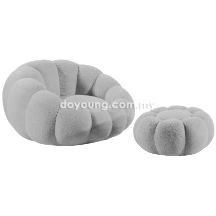 PAVILA III (100H57cm Grey) Easy Chair with Pouf