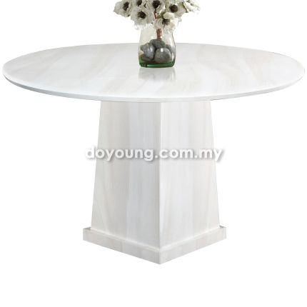 IFORA (Ø120cm Cream) Fully Faux Marble Dining Table