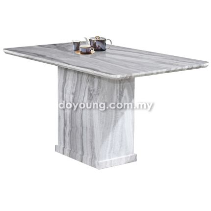 IFORA (140x80cm Dark Grey) Fully Faux Marble Dining Table
