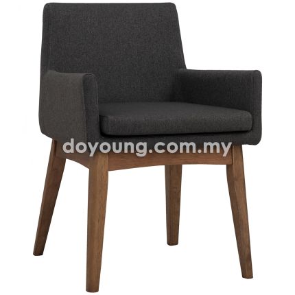 PETITE (Walnut Leg, Fabric - Dark Grey) Armchair (Replica)