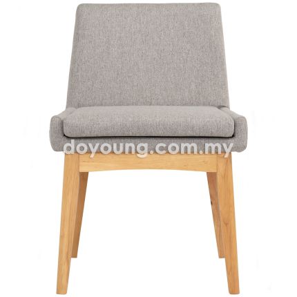 PETITE (Oak Leg, Fabric - Light Grey) Side Chair (Replica)