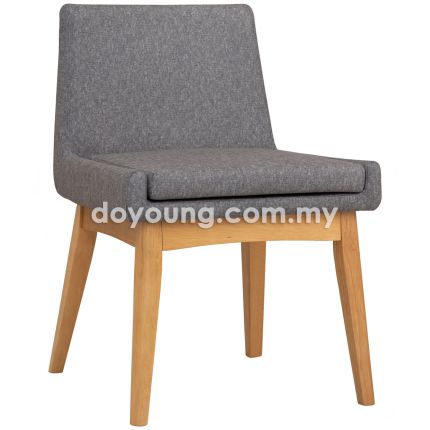 PETITE (Oak Leg, Fabric - Grey) Side Chair (Replica)