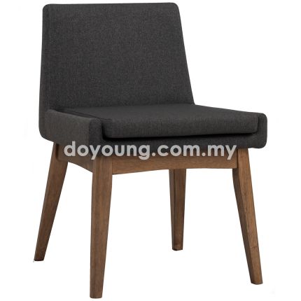 PETITE (Walnut Leg, Fabric - Dark Grey) Side Chair (Replica)