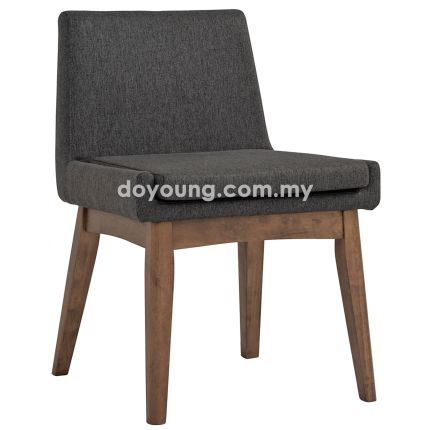 PETITE (Walnut Leg, Fabric - Grey) Side Chair (Replica)*