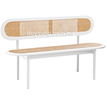 PETRINA (150cm Rubberwood - White) Bench with Backrest (CUSTOM)