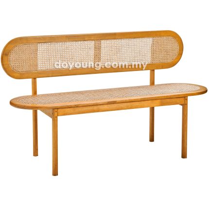 PETRINA (150cm Rubberwood - Golden Brown) Bench with Backrest (CUSTOM)