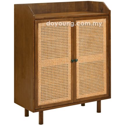 PETRINA (80H102cm Rubberwood - Walnut) Shoe Cabinet (CUSTOM)