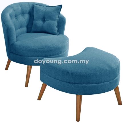 PIRONA (79cm Blue) Lounge Chair with Stool