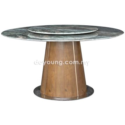 ANDARA II (Ø130cm Green) Marble Dining Table with Lazy Susan