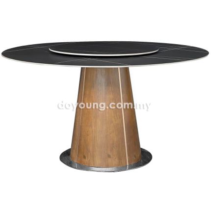 ANDARA II (Ø135cm Black) Sintered Stone Dining Table with Lazy Susan