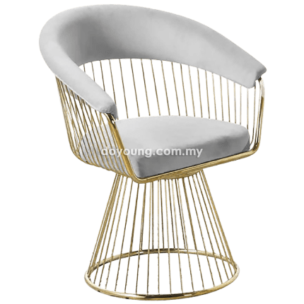 PLATNER (Velvet, Gold) 360° Swivel Armchair (SA SHOWPIECE x1)