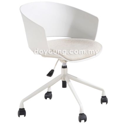 POLLY (60cm White) Office Chair with Cushion