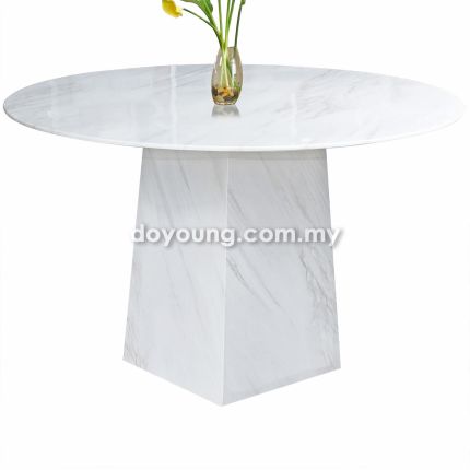 IFORA III (Ø120cm) Fully Faux Marble Dining Table 