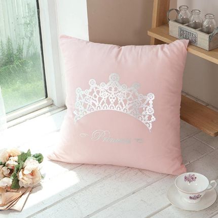 PRINCESS PINK Cotton (50cm Standard) Throw Pillow Cover