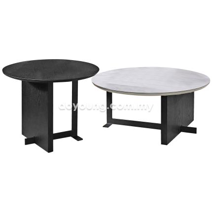PRISMA (Ø80,Ø60cm Ceramic) Set-of-2 Coffee Tables