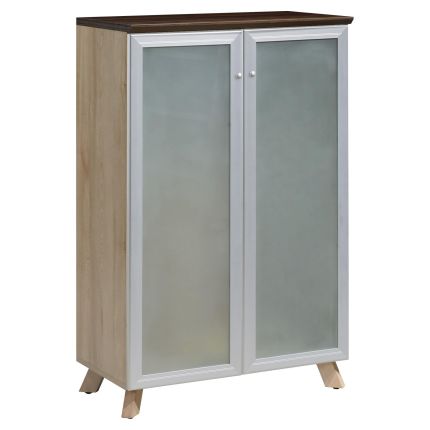 SIEBEN (H127.5cm) Cabinet with Wooden/Glass Doors