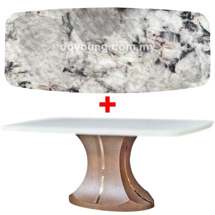 RASIA (210x110cm - Lasered Natural Stone, Grey)  Dining Table