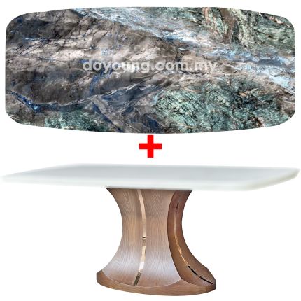 RASIA (180x100cm - Lasered Natural Stone, Green)  Dining Table