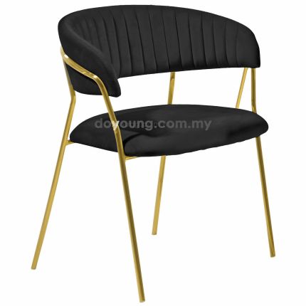 RAULA V (53cm Gold, Velvet - Black) Armchair