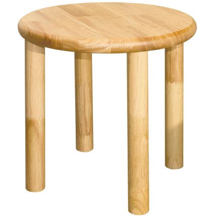 RAYDON (Ø50cm Oak) Rubberwood Side Table