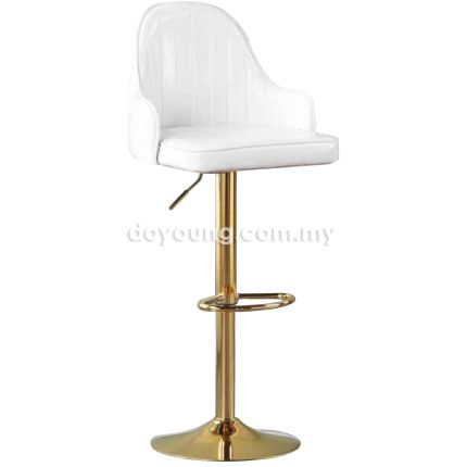 RAYNA (Glossy Faux Leather, Gold) Hydraulic Counter-Bar Chair