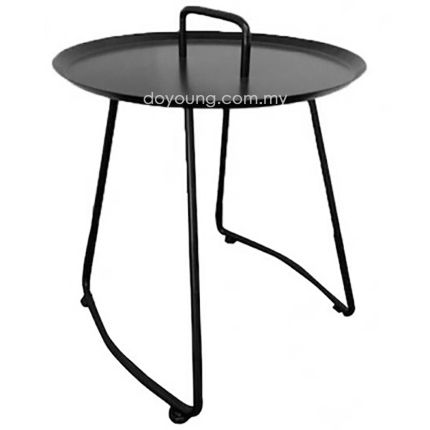 ON-THE-MOVE (Ø49cm Black) Side Table (Metal Top replica)