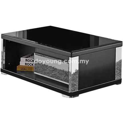 REIKO (110x60cm) Coffee Table with Glass Top & 2 Drawers