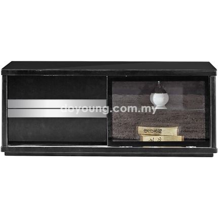 REIKO III (120cm Black) TV Console with Glass Top