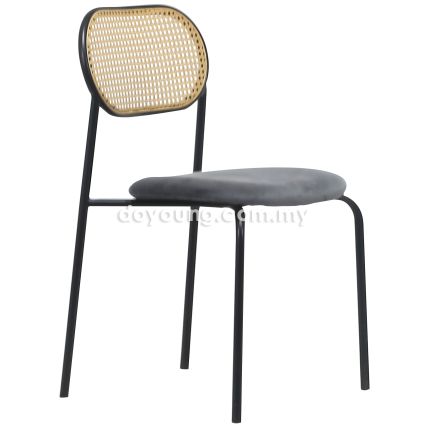 RISKA V (PP Rattan, Velvet) Side Chair