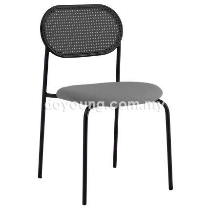 RISKA VI (PP Rattan - Velvet, Black)  Side Chair