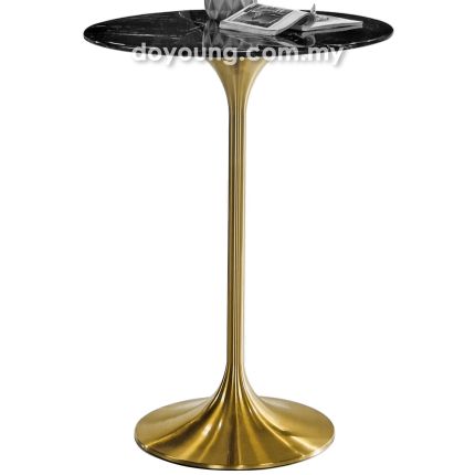 TULIP IV (Ø75H104cm Faux Marble, Gold) Bar Table 