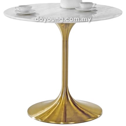 TULIP IV (Ø80cm Faux Marble, Gold) Dining Table