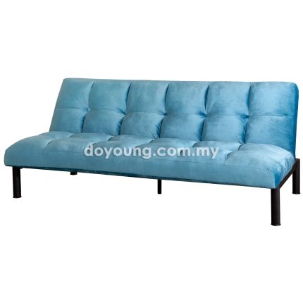 ROWLAND (183cm Small Double, Velvet - Blue) Sofa Bed (EXPIRING)*