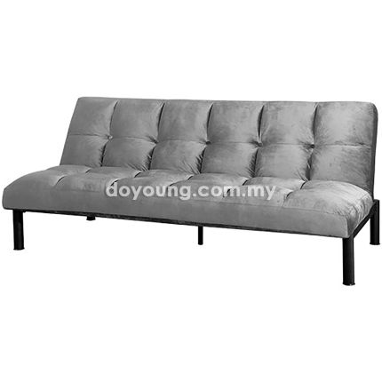 ROWLAND (183cm Small Double, Velvet - Grey) Sofa Bed (EXPIRING)*