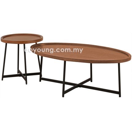 LANDY II (Oval120x70, Ø50H51cm Set-of-2) Coffee Tables