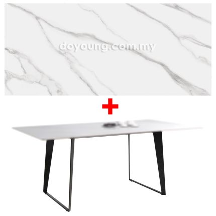 SALENA III (150x90cm Sintered Stone, White) Dining Table 