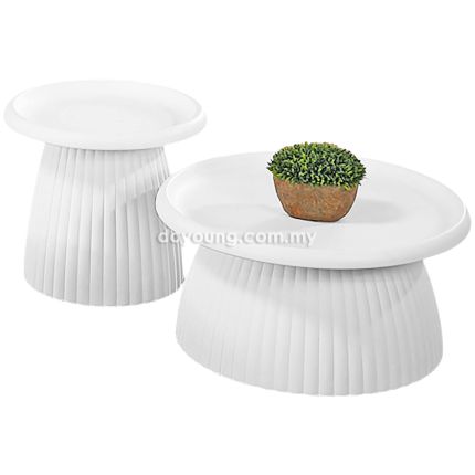 SANDERS (Ø70,50cm WHITE Set-of-2) Coffee Tables